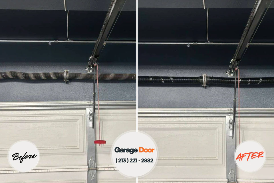 Before and after: garage door repair Long Creek, IL